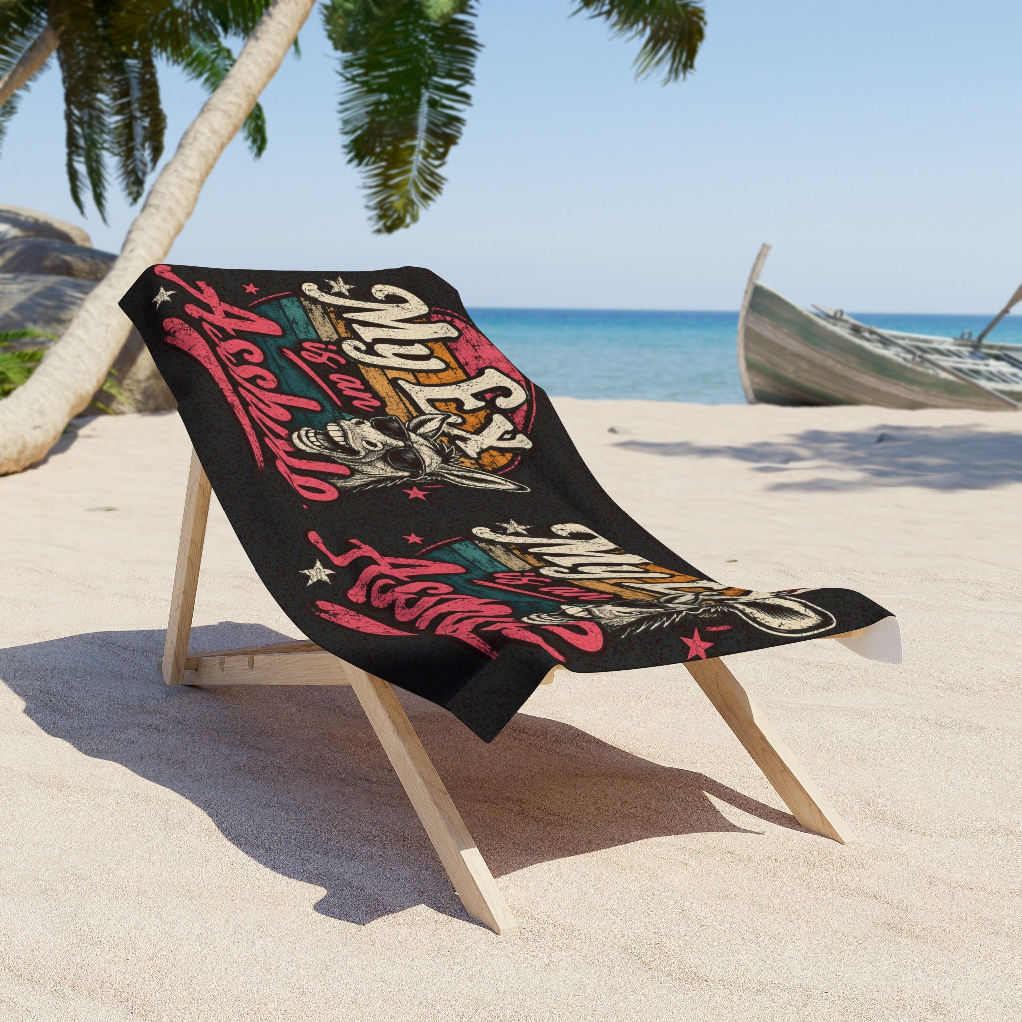 Beach Towel My Ex Is an Asshole – Funny Retro Breakup